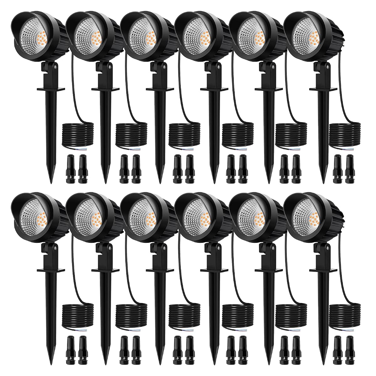 MEIKEE 7W Low Voltage Landscape Lighting, 12V-24V LED Spotlights, Waterproof,