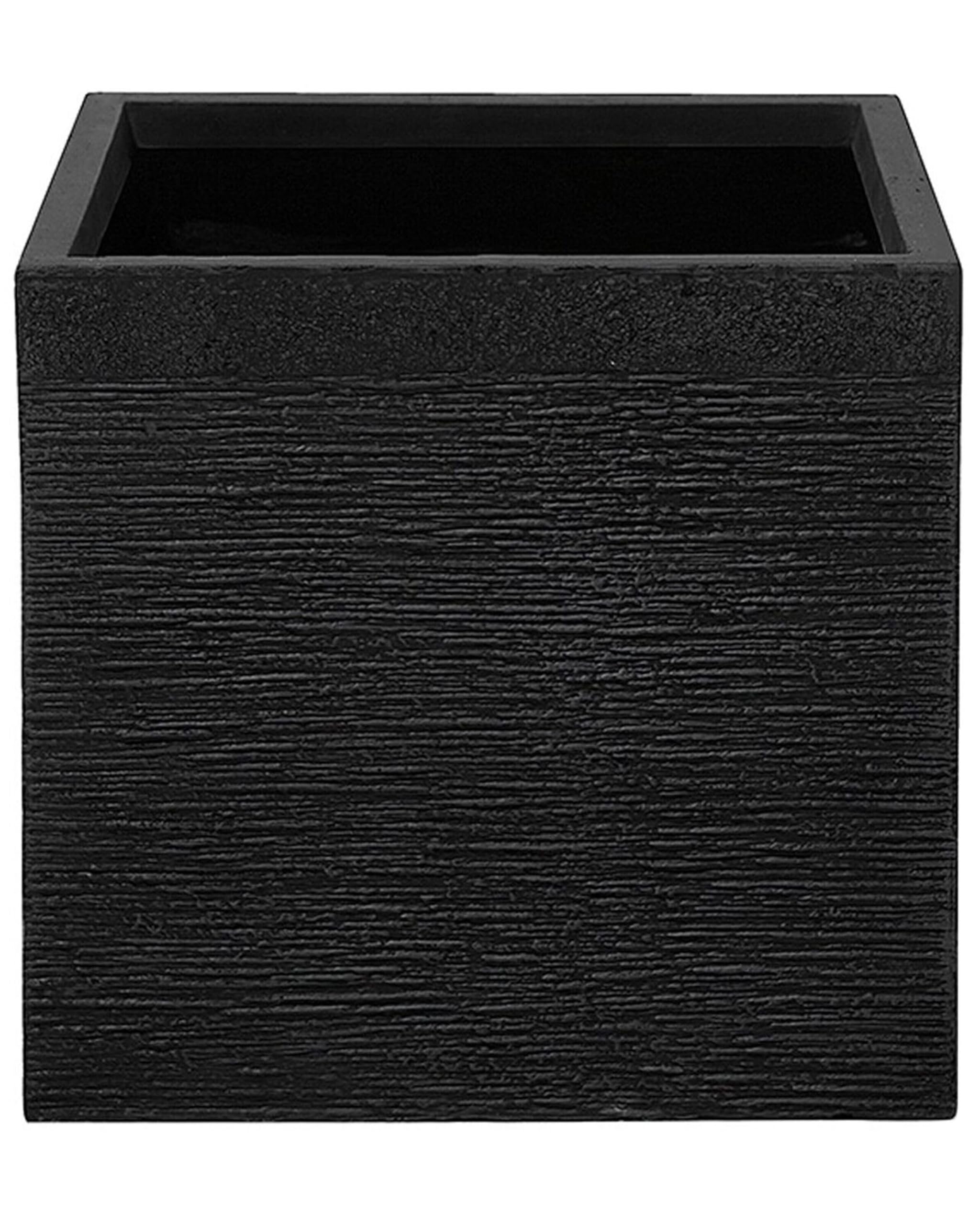 Pot de fleurs design moderne noir pour végétaliser une terrasse ou un coin lecture