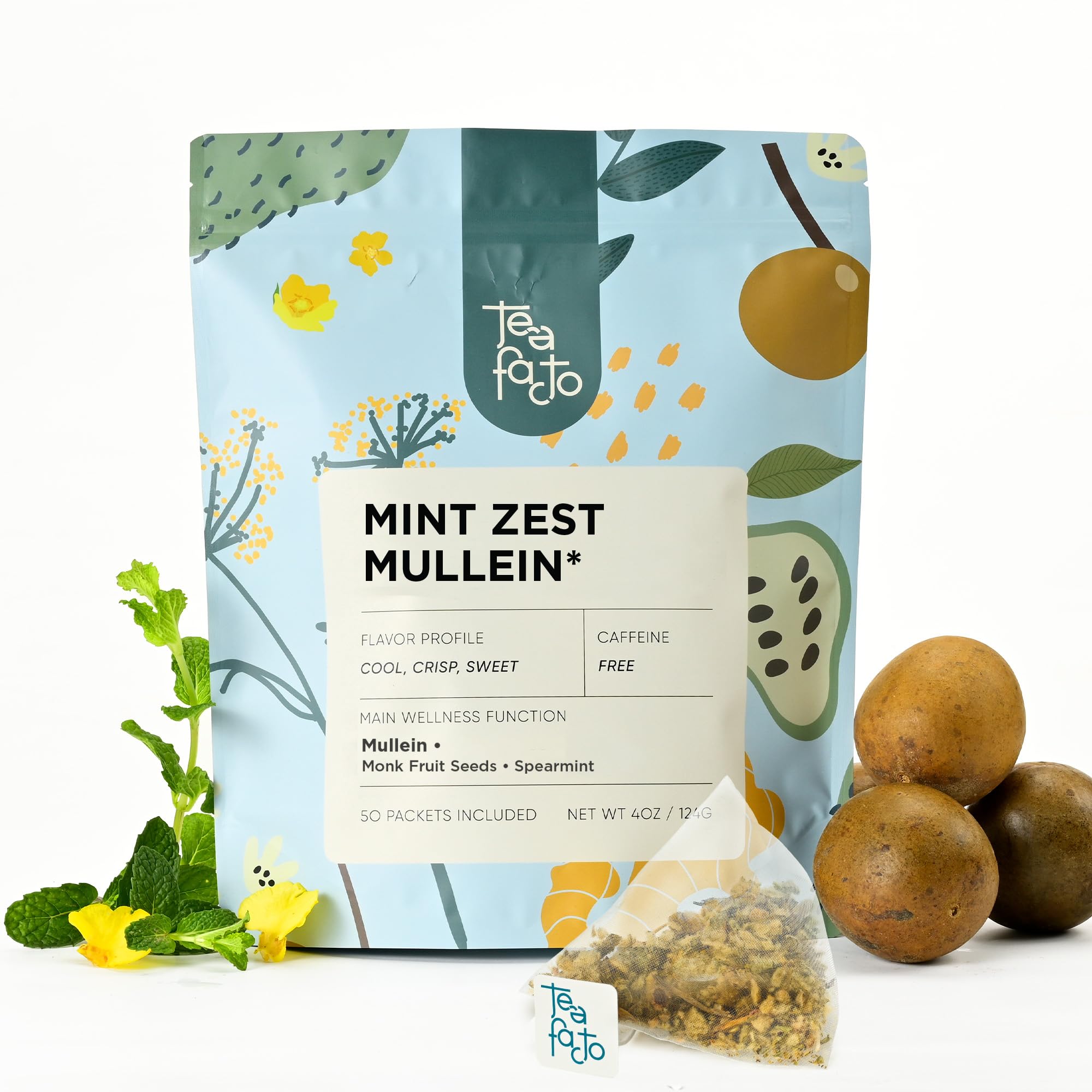 Amazon.com : Tea Facto Mint Zest Mullein Tea Bags - Whole Mullein