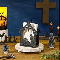 Vista 3 de Barydat Servilletero navideño para mesas, dispensador de pañuelos de madera, soporte para servilletas de cóctel vintage, dispensador de pañuelos