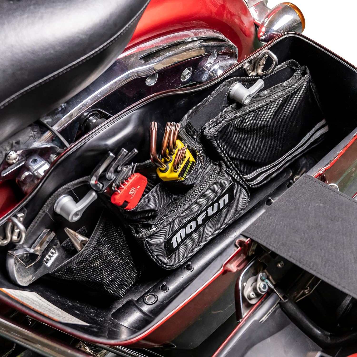 Mofun Motorcycle Saddlebag Organizers Storage Bags Saddle Bag Organizers Compatible With Harley Touring Road King Road Electra Street Glide 1993-2013