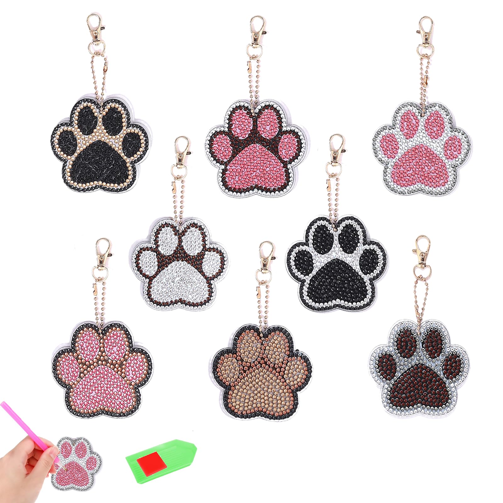 Portachiavi Diamond Painting Diamante Pittura, Doppia Faccia