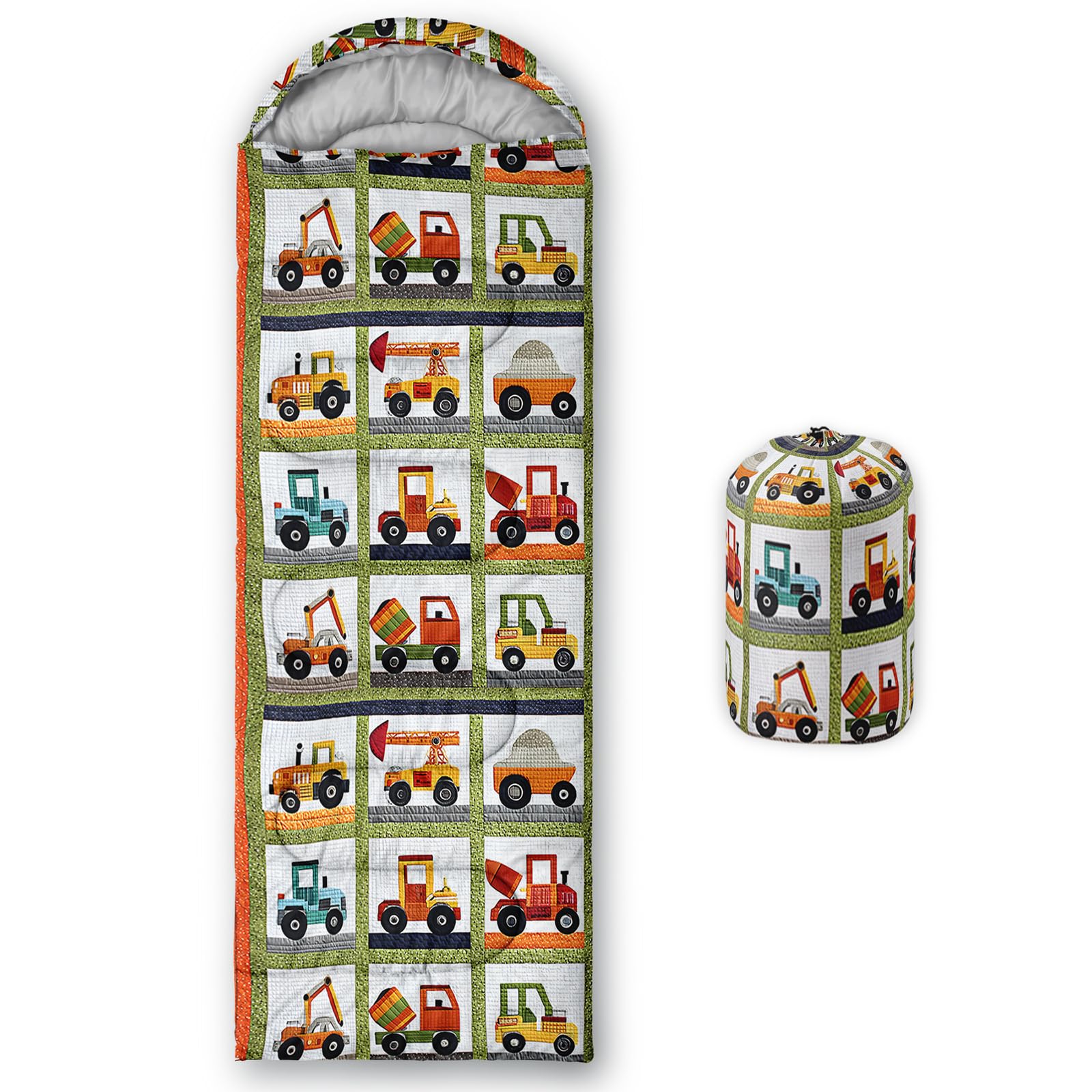 QOOMO Cartoon Car Waterproof Sleeping Bags for Adults & Kids,Printed Camping Sleeping Bags, 3 Season Warm & Cool Weather,Traveling,and Outdoors,Camping Gear Equipment,31x90inch