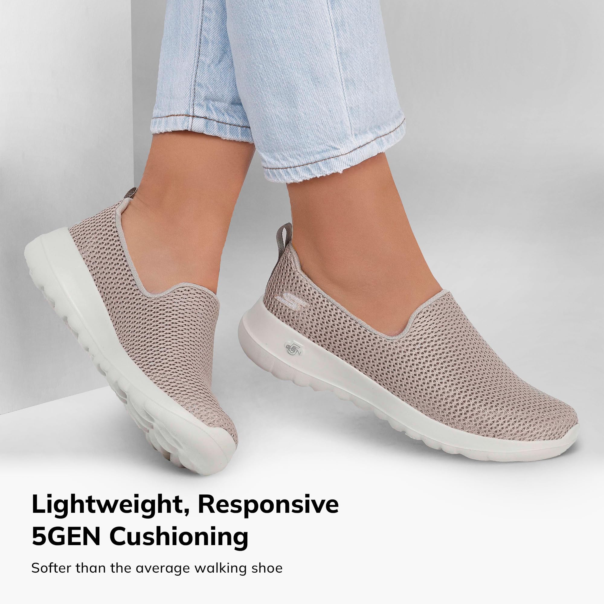 Skechers Women's Go Walk Joy Sneaker – 5GEN Cushioning, Air-Cooled GOGA Mat, Breathable Mesh Upper