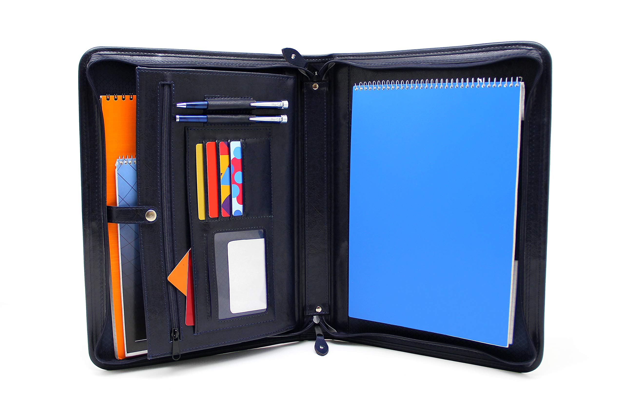 Noda Porte-documents A4 simili cuir conférences bleu
