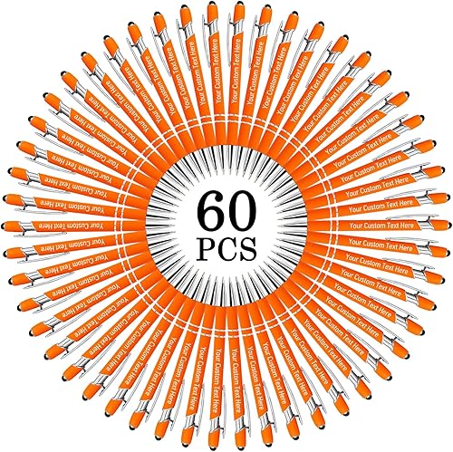 Vista 68 de Aolun Bolígrafo personalizado, bolígrafo grabado personalizado con lápiz capacitivo, metal suave al tacto, introduce el nombre, logotipo o mensaje