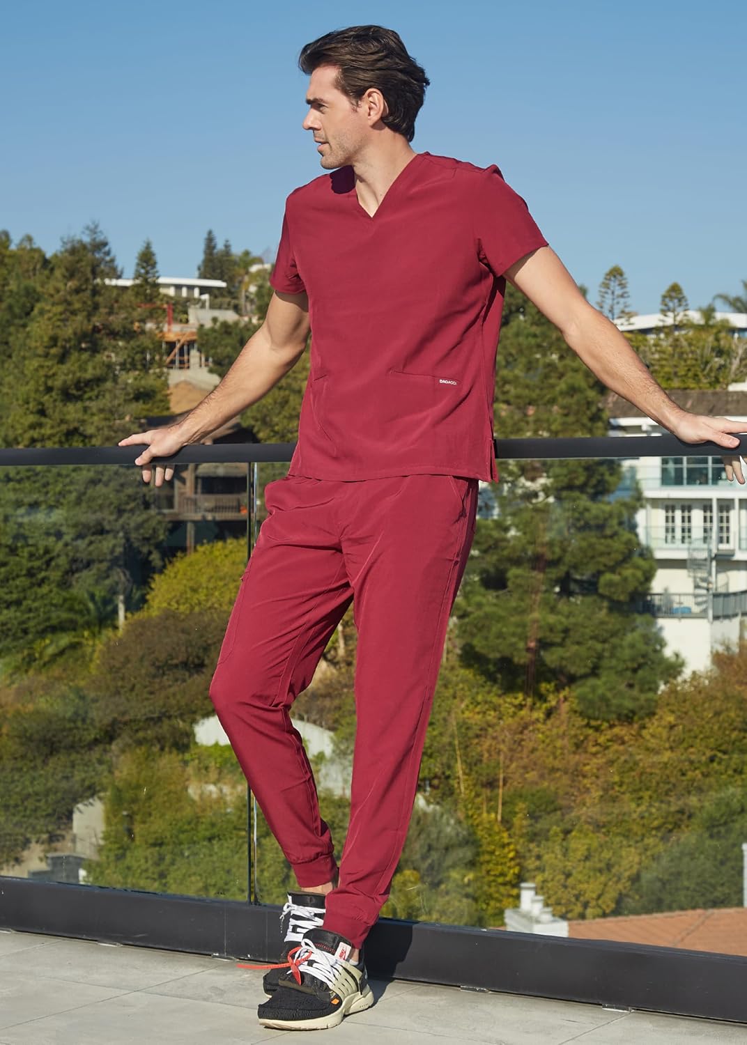 Dagacci Medical Uniform Jogger Scrub Pants for Women and Men Unisex 4-Way Stretch Workwear Professionals Scrubs Pants - Image 3