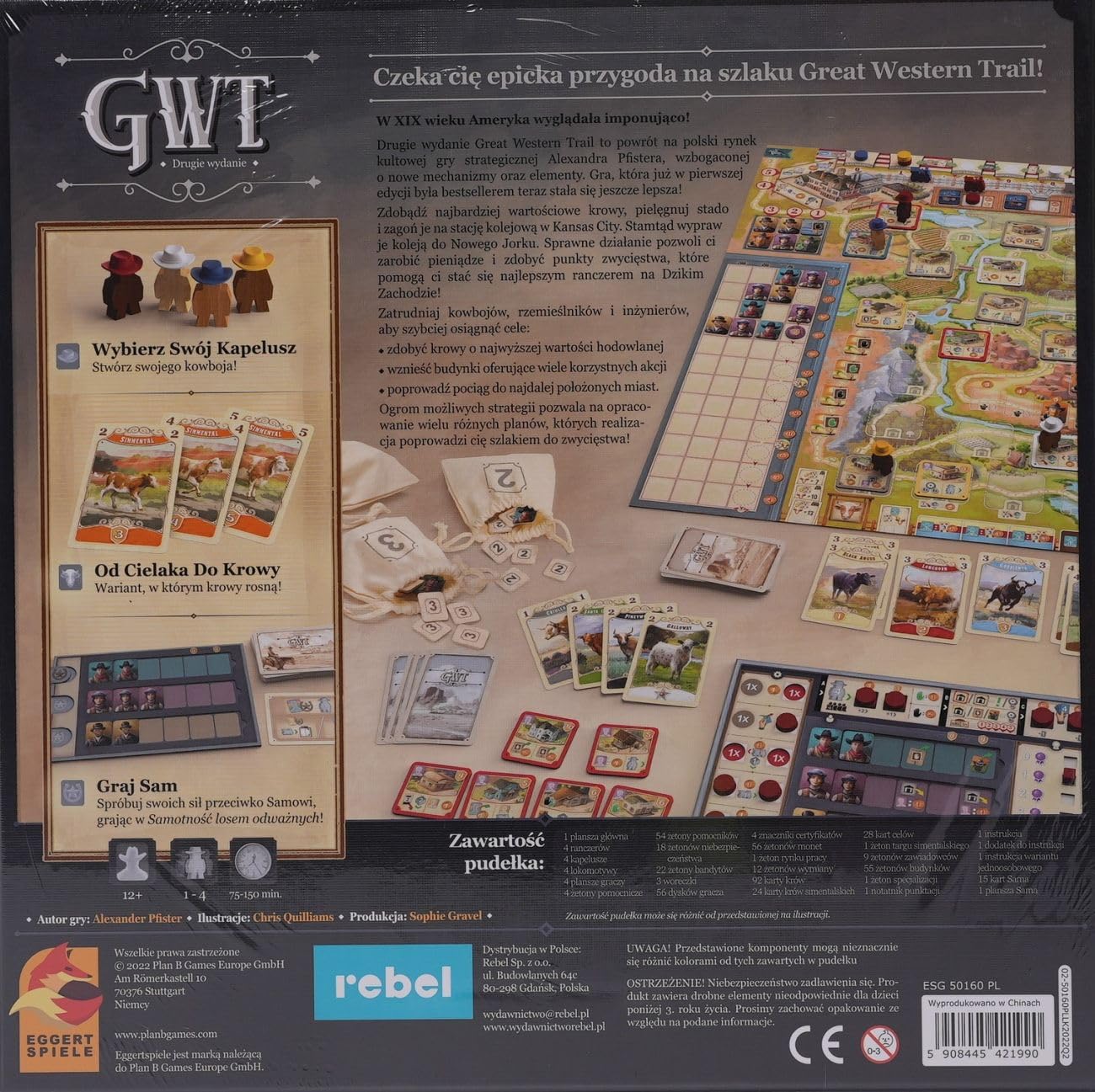 Rebel | Great Western Trail (druga edycja polska) | Gra planszowa | Wiek 12+ | 1-4 graczy | Czas gry 75+ min