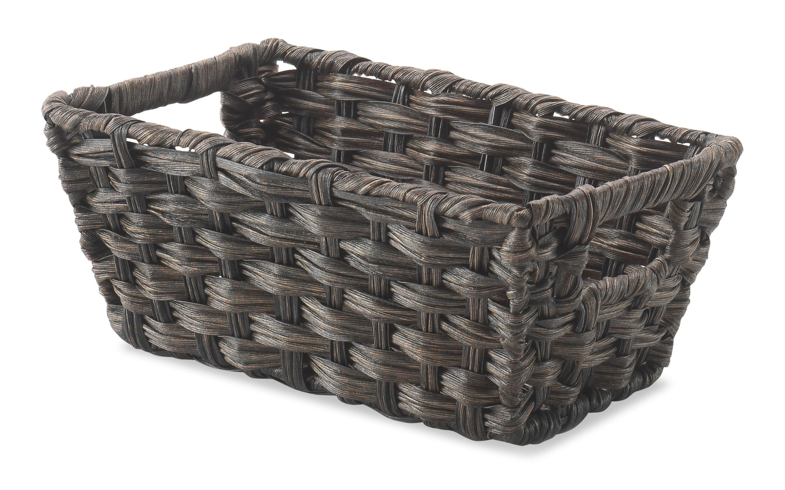 Whitmor Split Rattique Small Shelf Tote Driftwood, 6 Pack