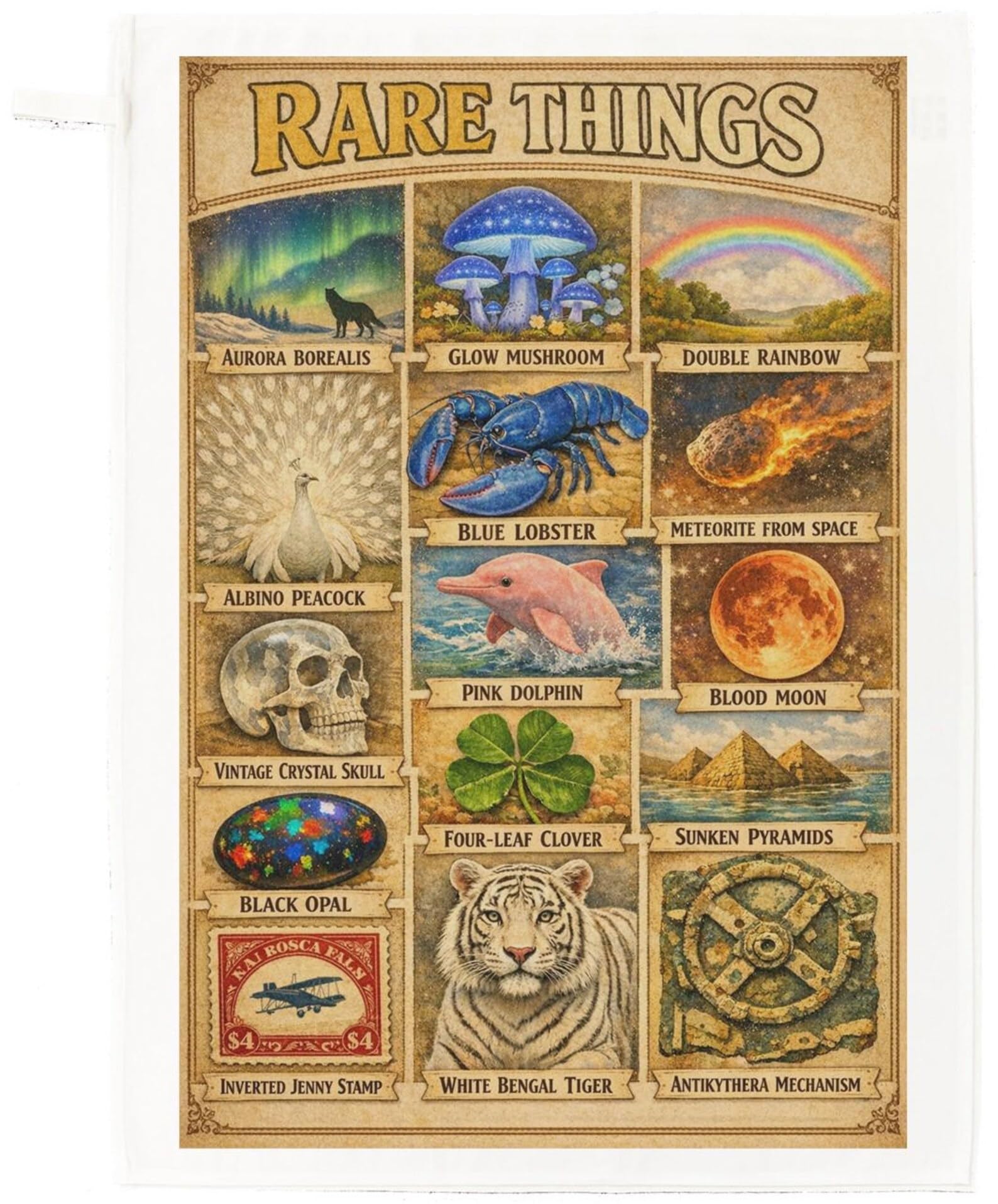 Half a Donkey Rare Things Cotton Tea Towel