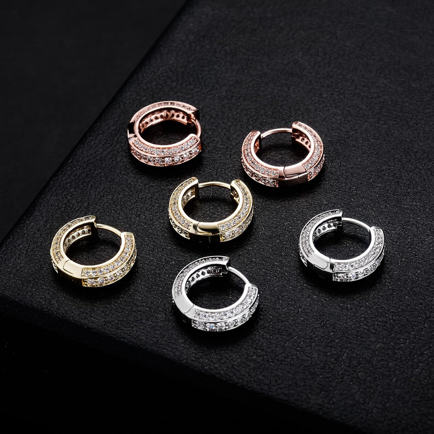TOPGRILLZ Iced Out Hoop Earrings Cubic Zirconia Huggie Cartilage Cuff Hypoallergenic Luxury Fashion Round Circle Earrings For Men Women - Image 5