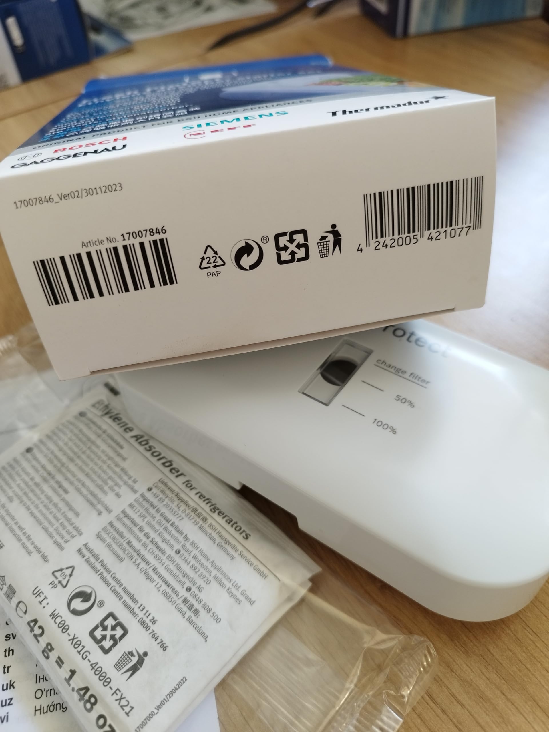 Ethylen-Absorber mit integriertem Timer für Kühlschrank Fresh Protect Bosch