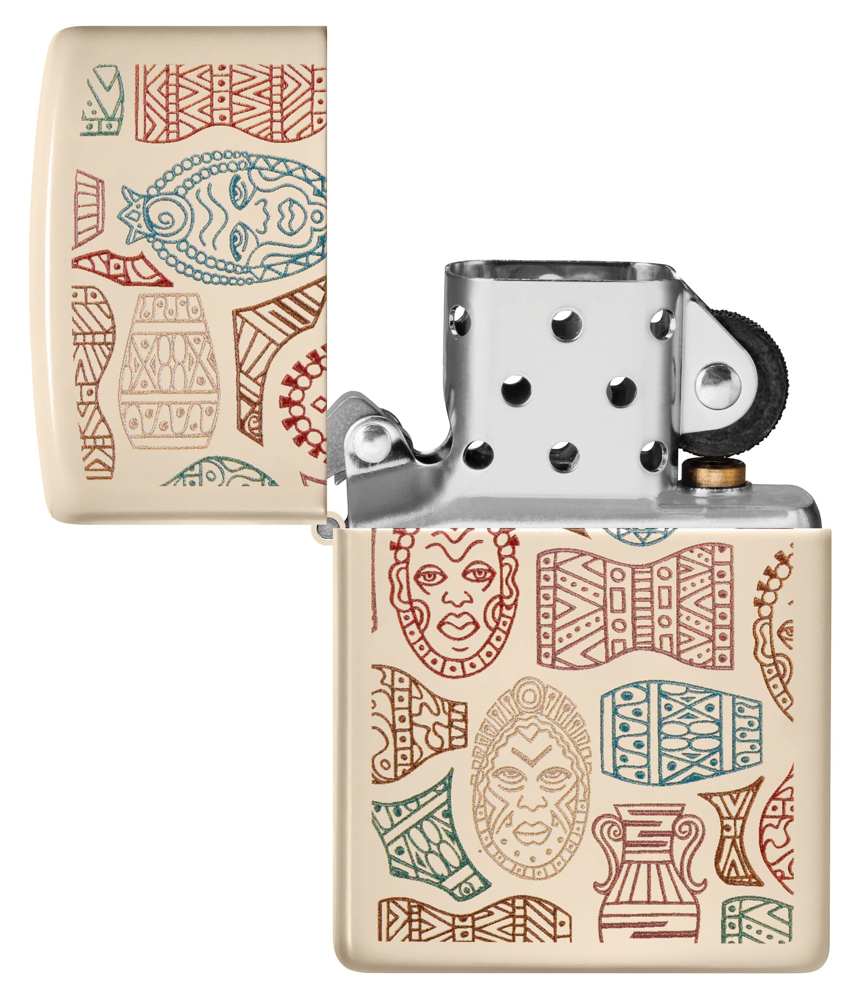 Zippo Windproof Lighter, Tribal Symbol Model, Flat Sand Finish with Colour Image, Refillable, Reusable, Windproof Design - Image 4