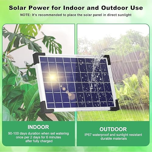 Miniatura 5 de Lewisia Sistema de riego por goteo solar de 5 W con temporizador, kit de riego automático para jardín, camas elevadas, patio, césped, invernadero de