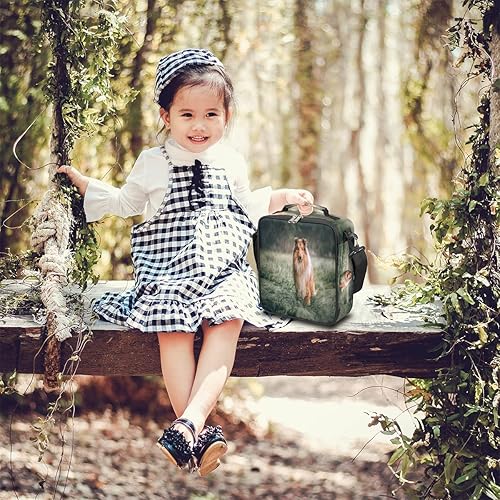 Miniatura 4 de Rough Collie Meadow - Bolsa de almuerzo aislada para mujeres, bolsa de almuerzo reutilizable para hombres y adultos, correa ajustable para el