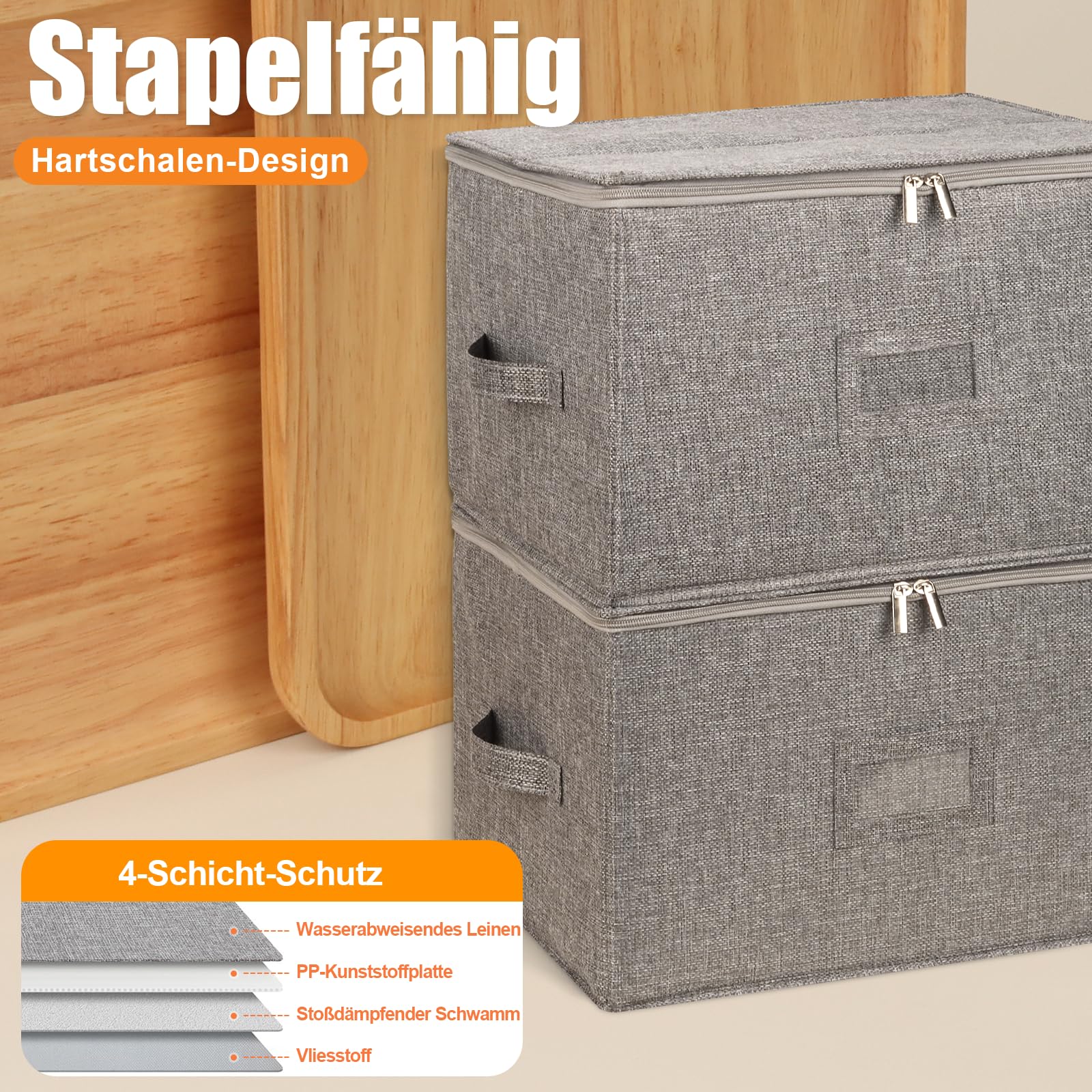 Aufbewahrungsbox für Weingläser 2 Stück, Harte Schale Stielgläser Aufbewahrungsbehälter, Umzugskartons Gläser, Gläserkarton mit Trennwänden für 24 Kristallglaswaren, Weinglas, Champagner Gläser