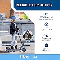 Vista 2 de Scooter eléctrico Hiboy S2S2 MAX, motor de 350500W, neumáticos de 8,510 pulgadas, rango de 2765 kilómetros, scooter eléctrico plegable para adultos