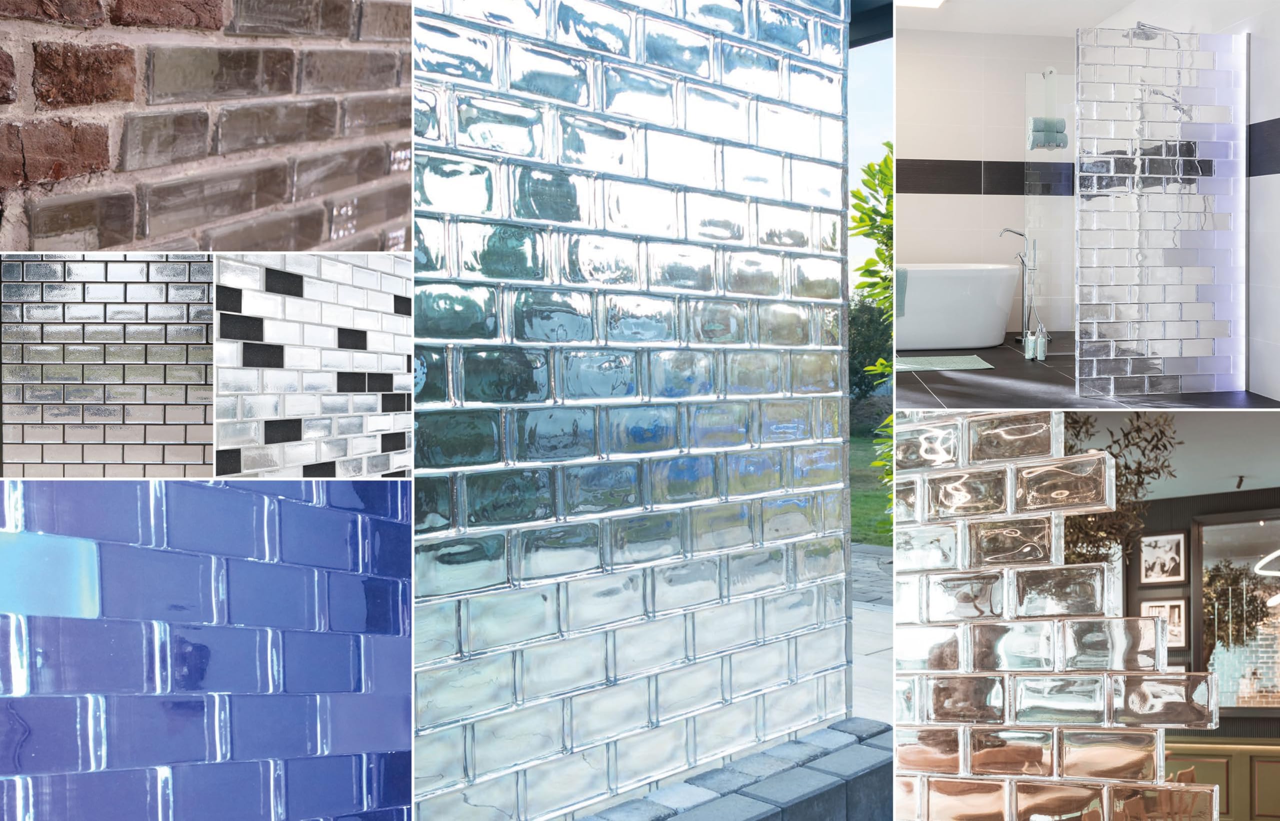 Fuchs Design Szklany clinker Crystal Collection Pure polerowany, ok. 20 x 10 x 5 cm