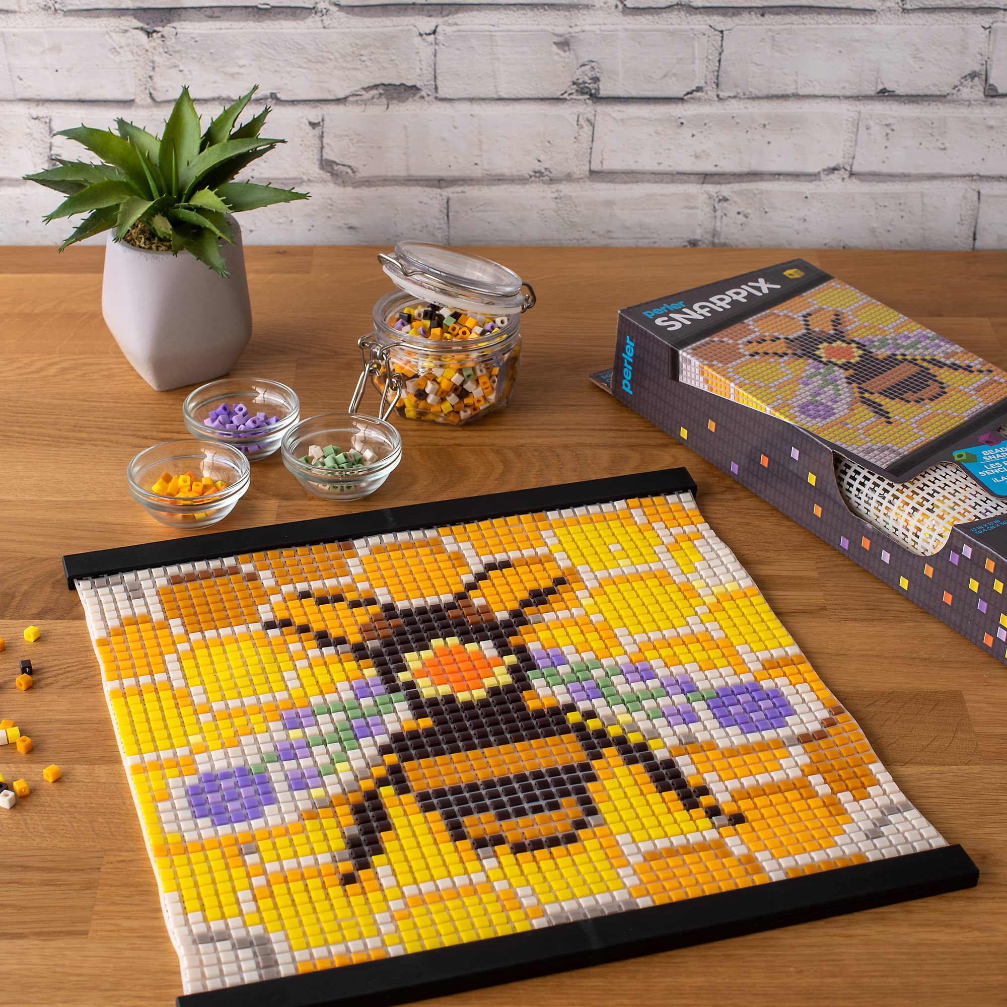 Perler Snappix Kit 12"X12"-Folksy Bee