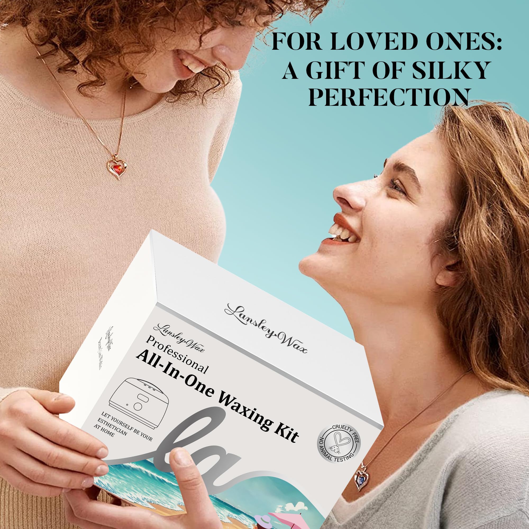 LANSLEYWAX Digital Waxing Kit for Women Men, Wax Warmer for Hair Removal with Silicone Pot, Hard Wax Kit, Waxing Machine for Sensitive Skin Brazilian Bikini Leg Eyebrow Full Body Home Use