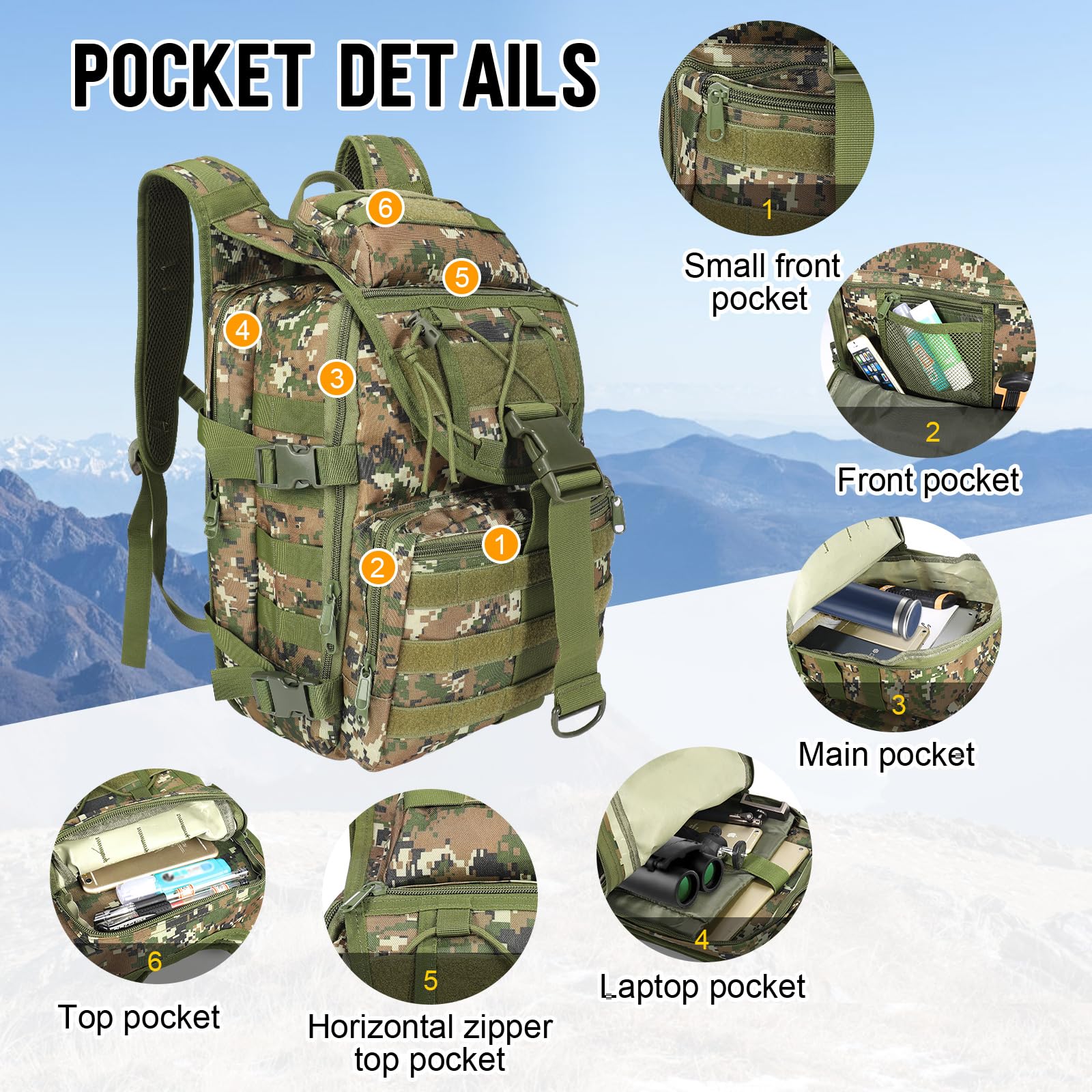 SHANNA Expandable Storage 35L/50L Military Tactical Backpacks - Image 3