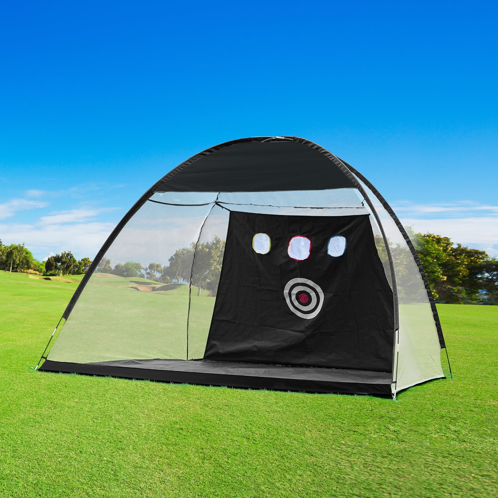 VEVOR Red de Golf, Red de Práctica de Golf de 3080 x 1850 x 1970 mm, Entrenamiento de Swing de Golf en Interiores y Exteriores, Red de Ayuda para Golpear Golf con Objetivo y Bolsa de Transporte
