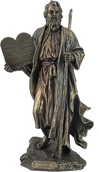 9.75 Inch Moses Holding The 10 Commandments Cold Cast Bronze Figurine
