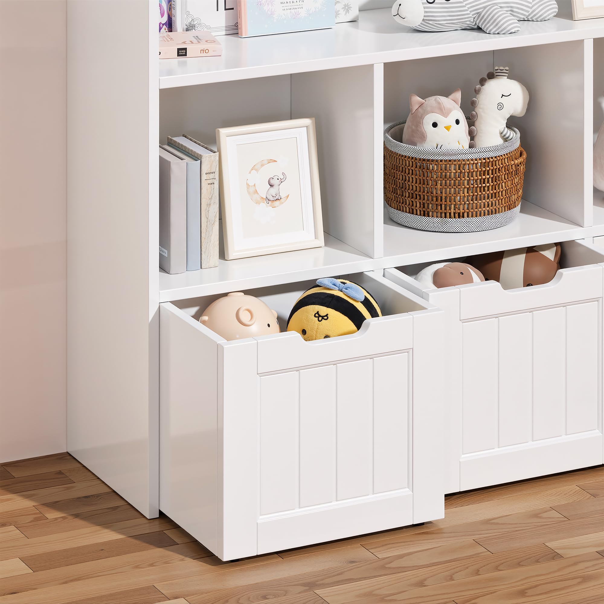 Xbro Mueble Almacenaje Juguetesl, Estantería Infantil, Organizador Juguetes, Estanteria Montessori, para Guardería, Dormitorio, 100 x 30 x 90 cm, Blanco