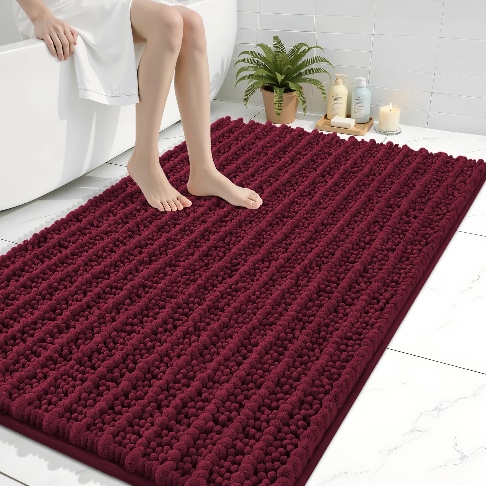 Arotive Bathroom Rugs Mat 40x32, Soft Absorbent Chenille Shaggy Bath Mat