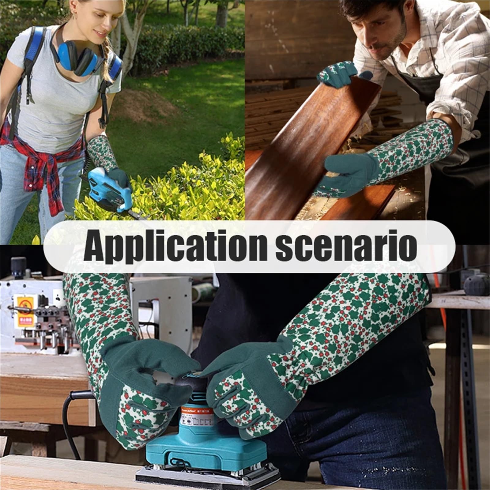 Guanti da giardinaggio lunghi donna antispina giardino for potatura di rose uomo lavoro traspiranti Per il giardinaggio(XL)