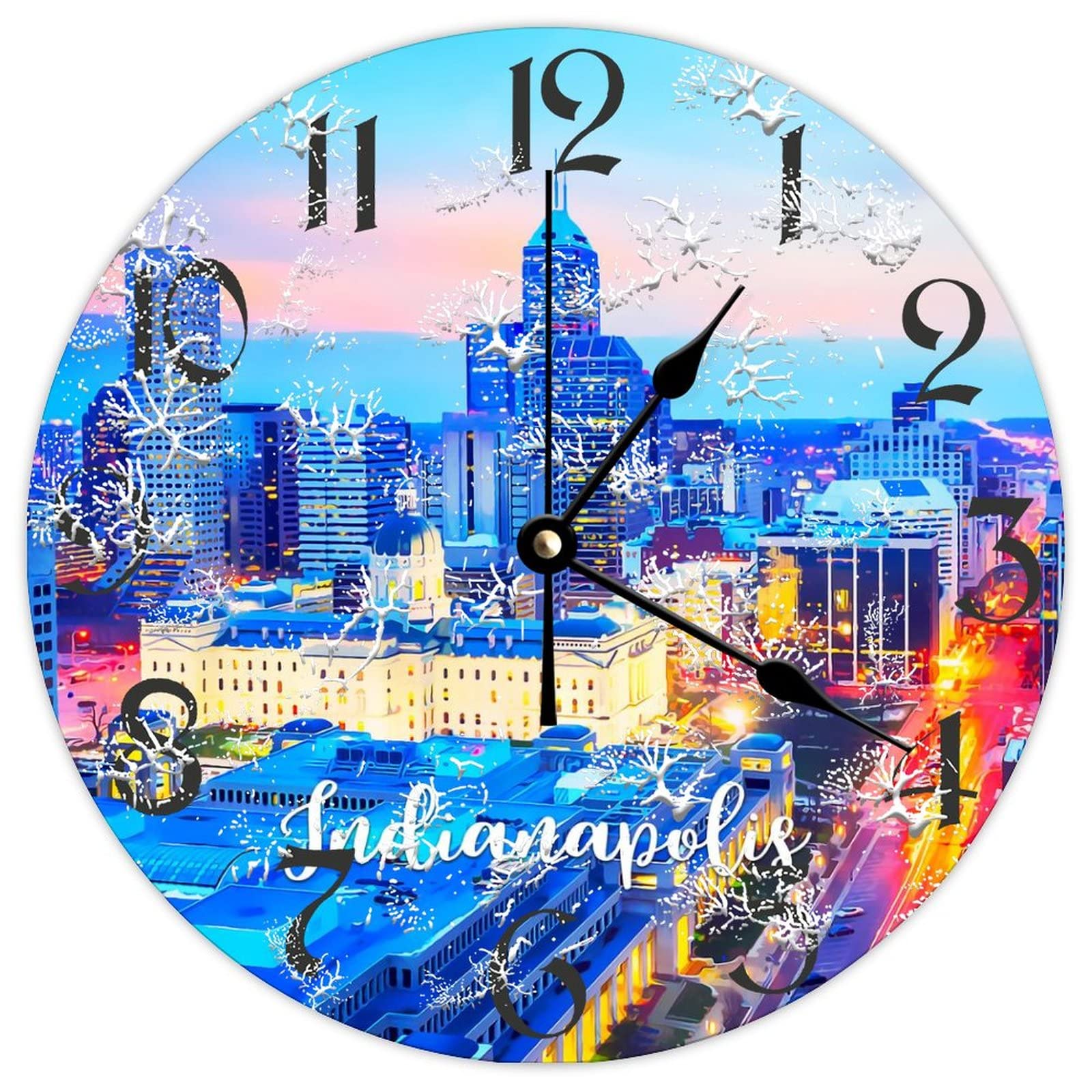 Horloge ronde en bois Indianapolis fini les murs vides avec ce style rétro