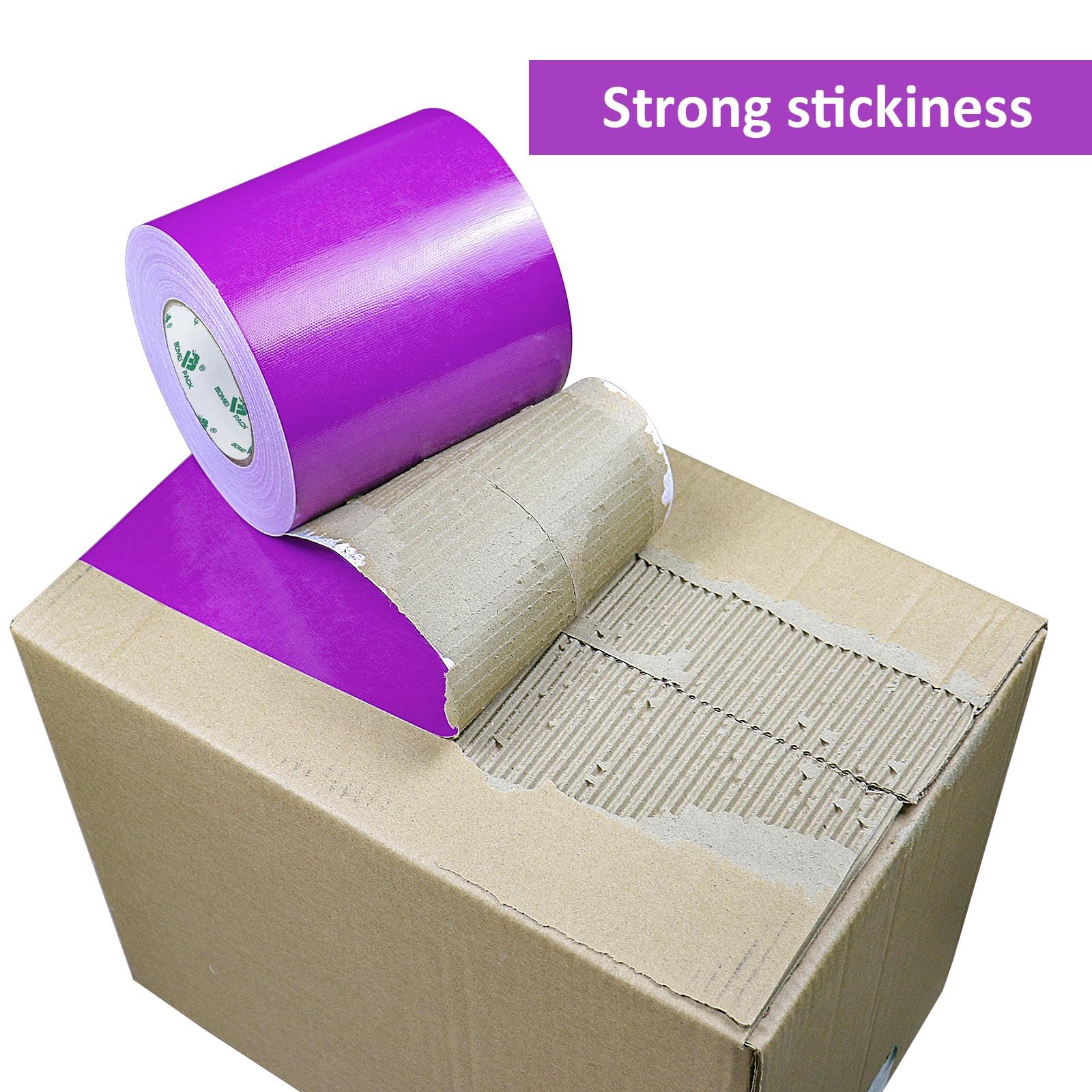 BOMEI PACK Cinta adhesiva de tela morada de 150 mm x 50 m, reforzada, resistente al agua, cinta adhesiva resistente para fijar reparaciones, cajas de etiquetado de manualidades, sellado y flejes para