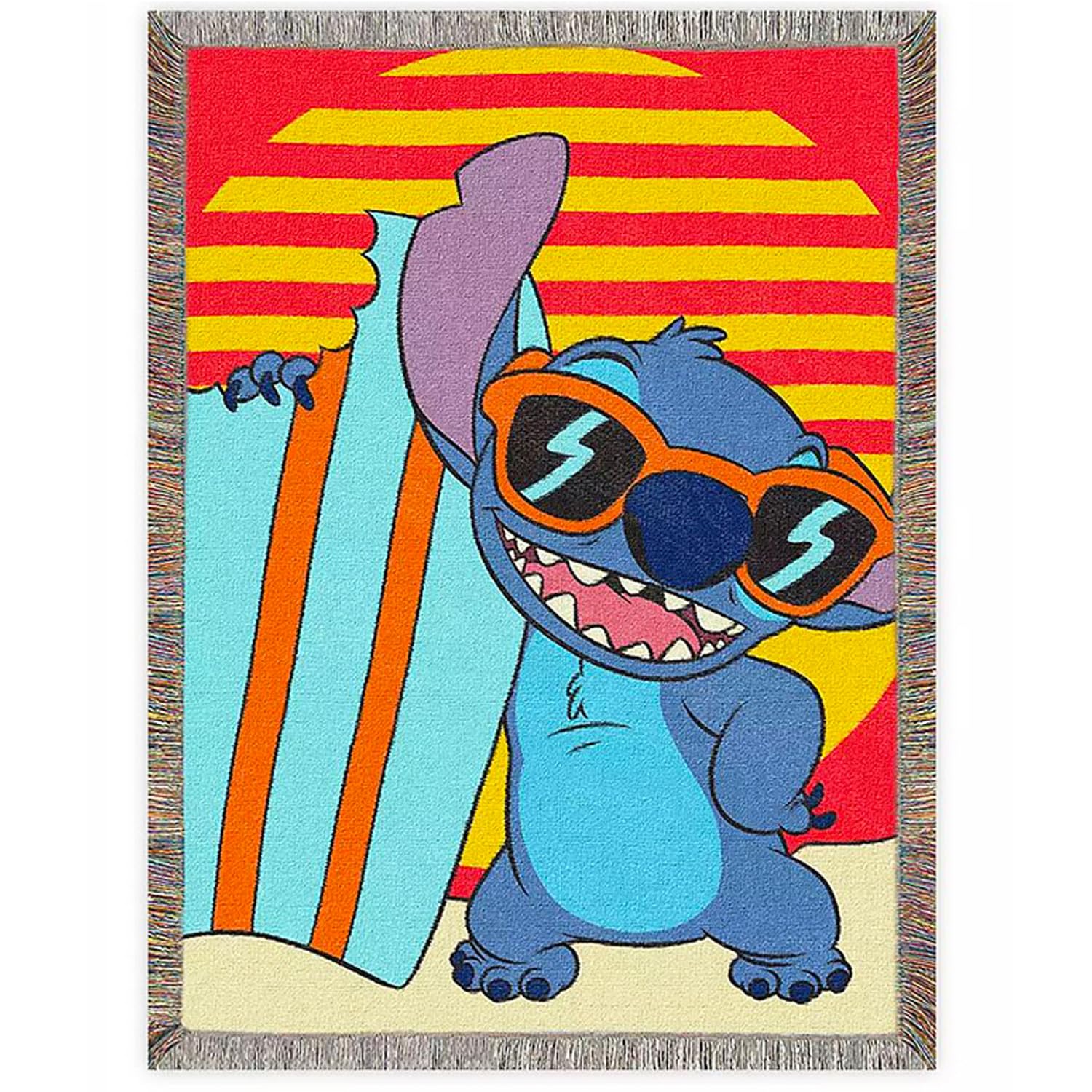 Northwest Lilo and Stitch Woven Tapestry Throw Blanket, 48" x 60", Hang Ten