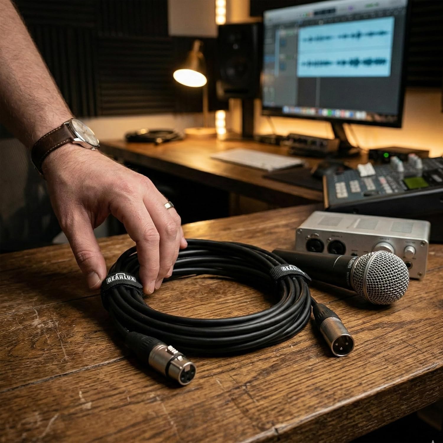 Gearlux XLR Microphone Cable, Fully Balanced, Male to Female, 25 Feet - 3 Pack