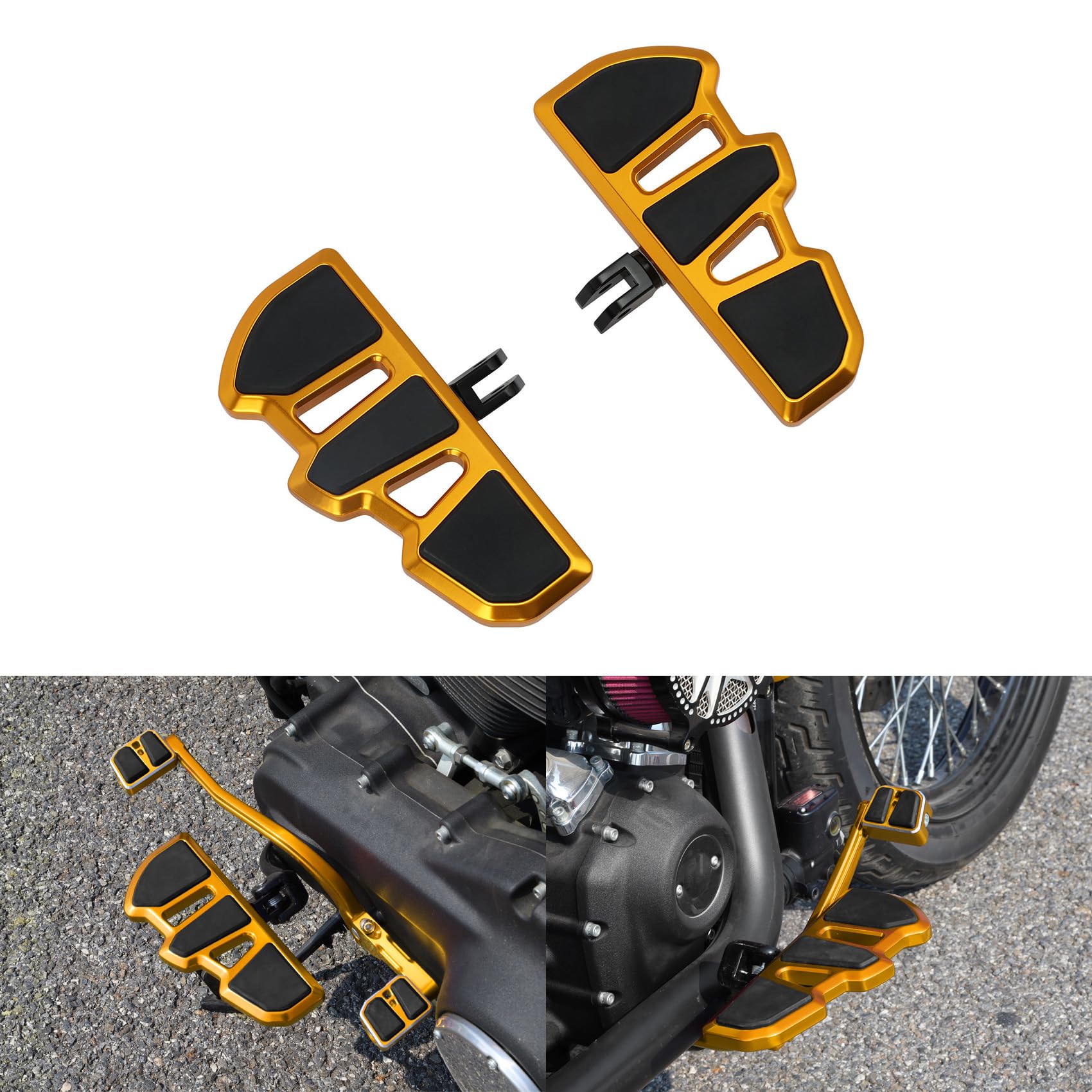 ★ LOWRIDER STREET BOARD Amazon.com: TCMT Gold Rider Driver Foot Floor Boards Fit For