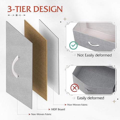 Miniatura 6 de WLIVE Fabric Dresser, 5-Drawer Tall Dressers for Bedroom, Storage Dresser Organizer with Fabric Bins, Wood Top, Sturdy Steel Frame, Chest of Drawers