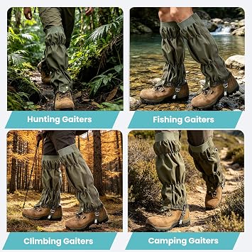 Snake Gaiters for Men & Women Snake Proof Leg Gaiters, Army Green