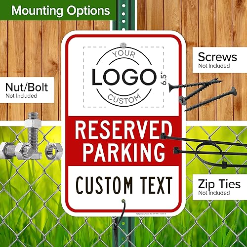 Miniatura 5 de My Sign Center - Letrero personalizado de no estacionamiento, letrero de estacionamiento reservado personalizado para negocios, 12 x 18 pulgadas,