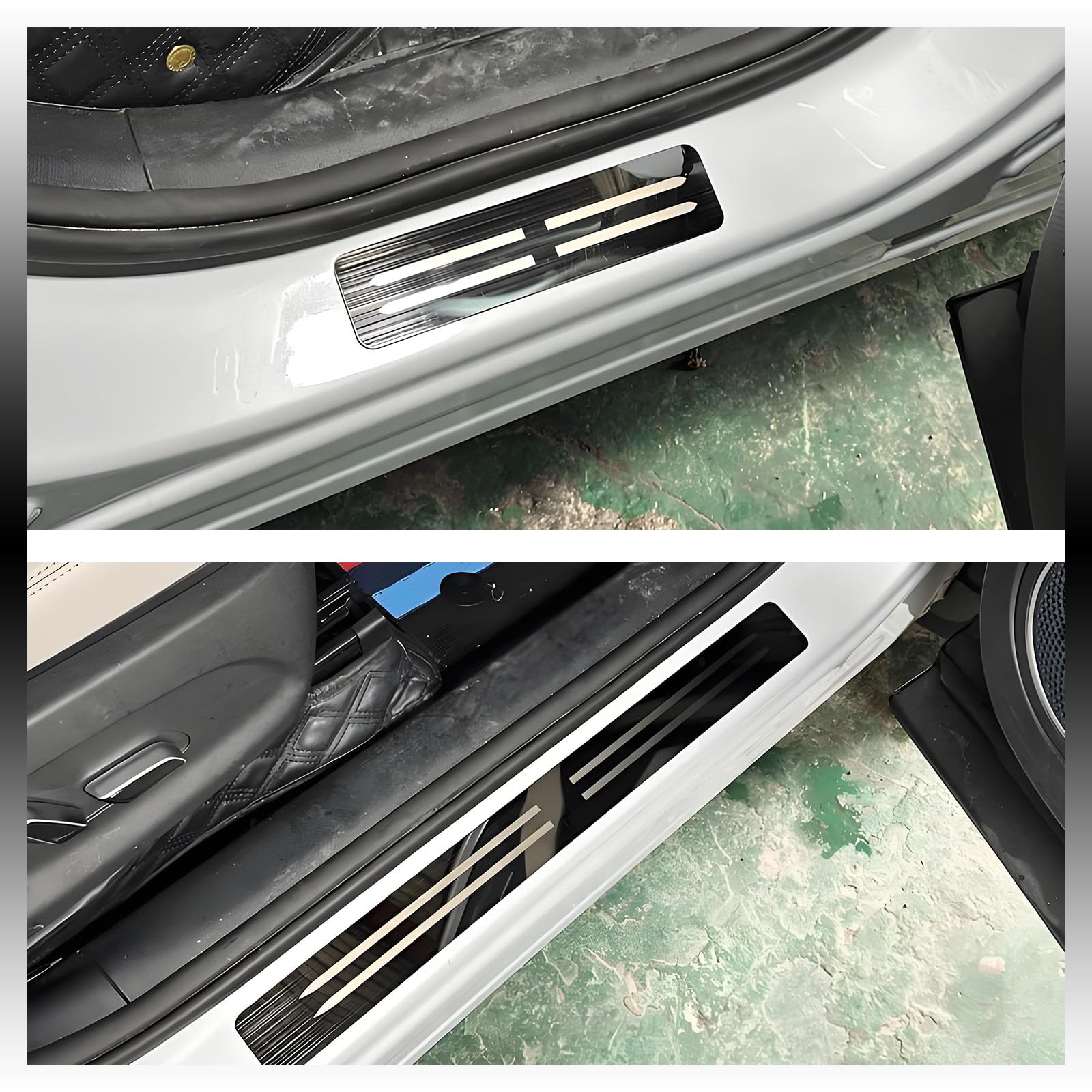 Seuils de Porte pour Renault Clio 6 (VI) 2026 2025, Acier Inoxydable Noir Protection de Seuil de Porte Accessoires de Garniture de Protection Anti-Rayures Lot de 4 Pièces