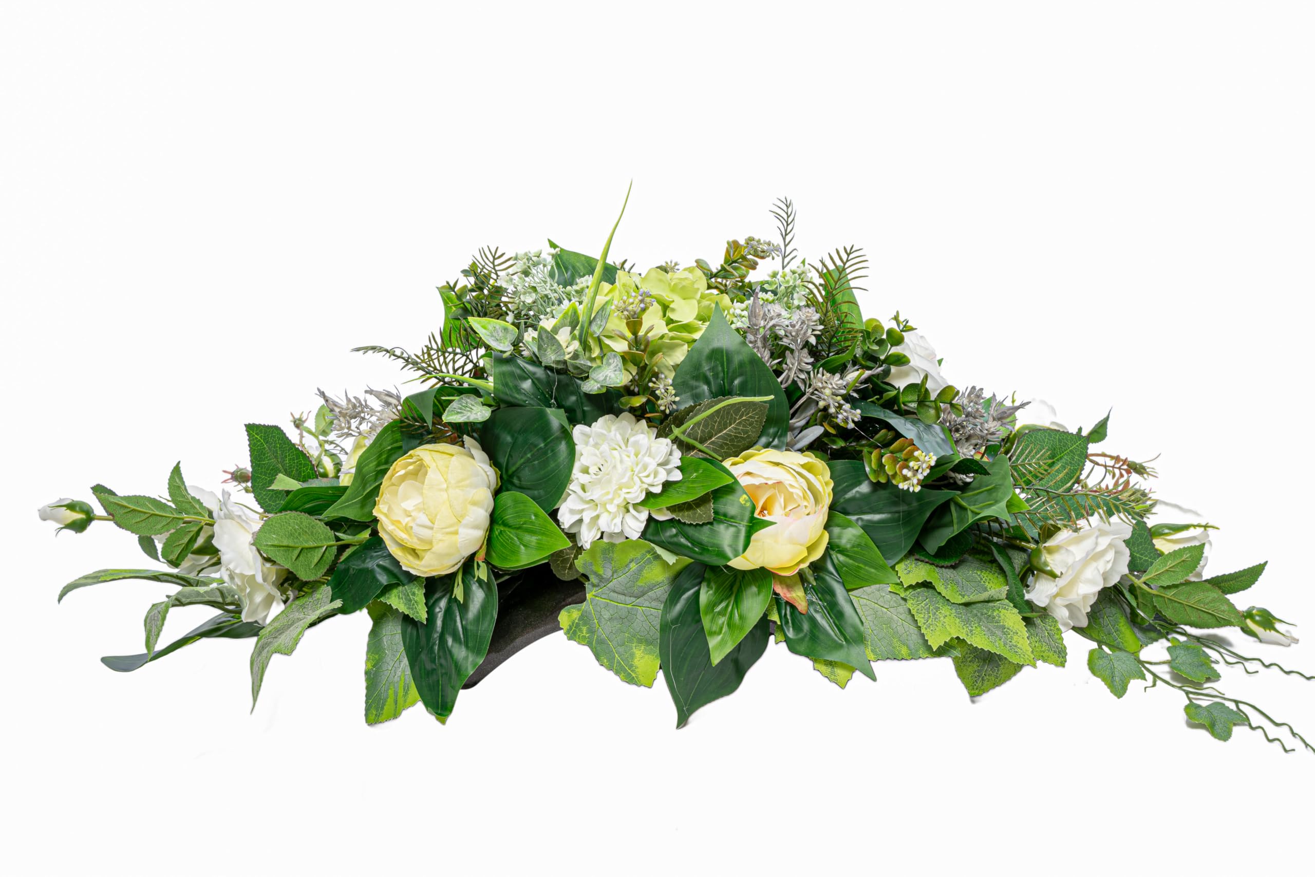 Amazon.de: PAFEN Grabschmuck Grabgesteck aus Kunstblumen - 80 x 30 x 30 cm   Wei Bouquet Tropfenform Grabdekoration Grableger Grabstein Dekorationen  Blumen fr Grab