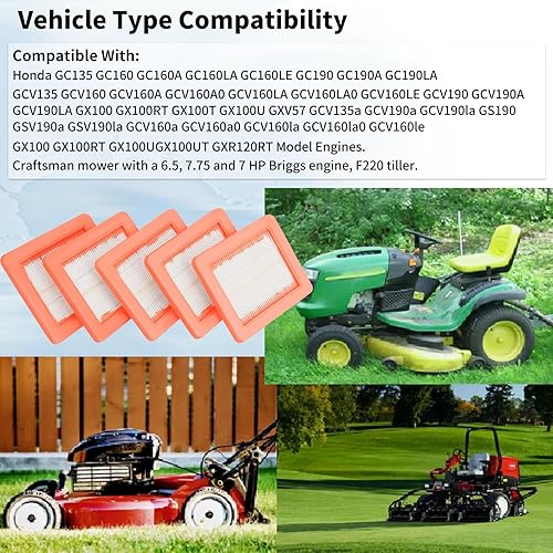 Miniatura 8 de MOTOYUN 17211-zl8-023 17211-zl8-003 Filtro de aire para Honda Gc135 Gcv135 Gc160 Gcv160 Gc190 Gcv190 GX100 GCV190A Motor 7021p HU800AWD 5521RS.