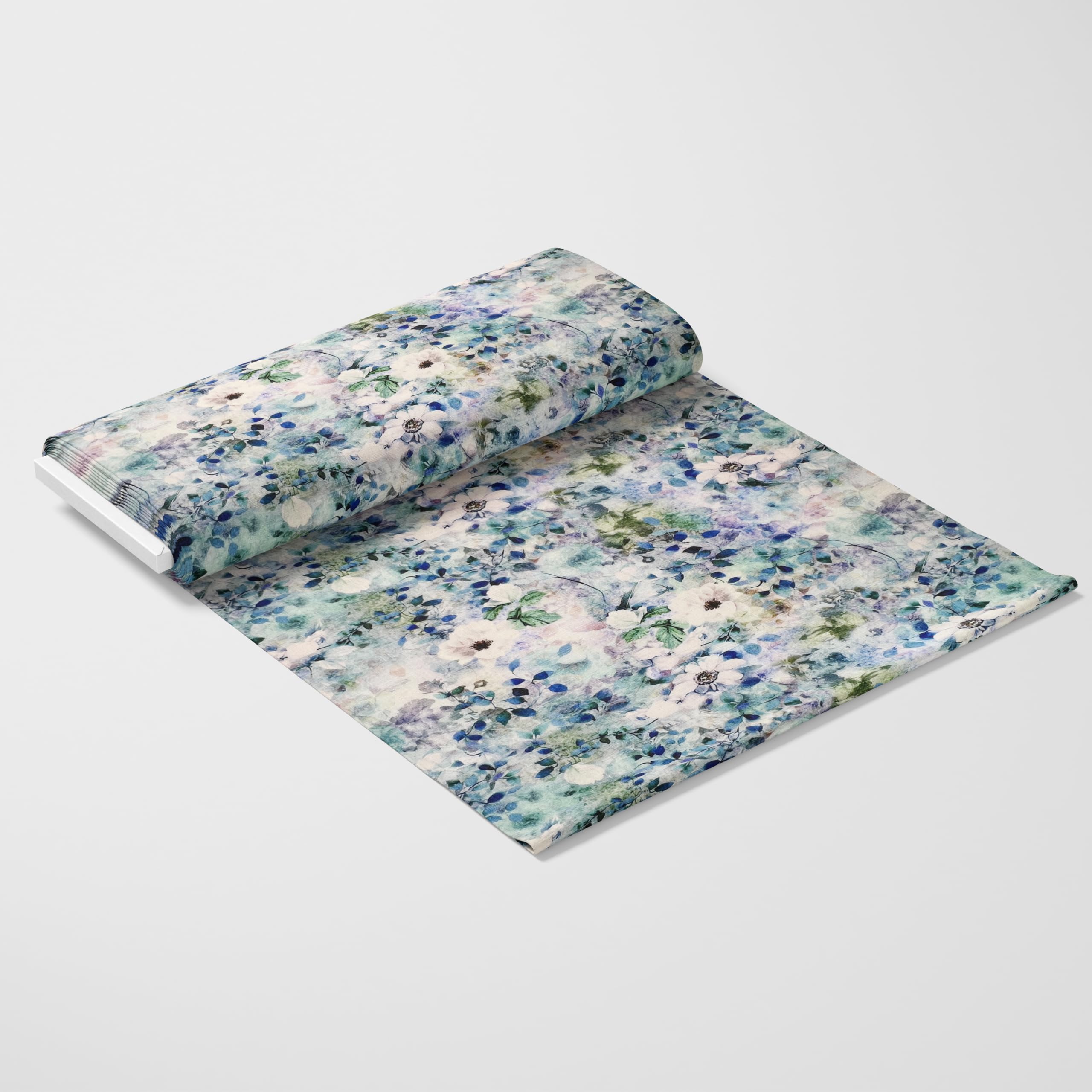 Linen Viscose Printed Fabric - 55 Inches (142cm) Wide - Soft Linen Viscose Blend, Floral Design - Ideal for Dressmaking, Quilting, Crafts by Design Discount Fabric LTD (LVP011-1 Metre)