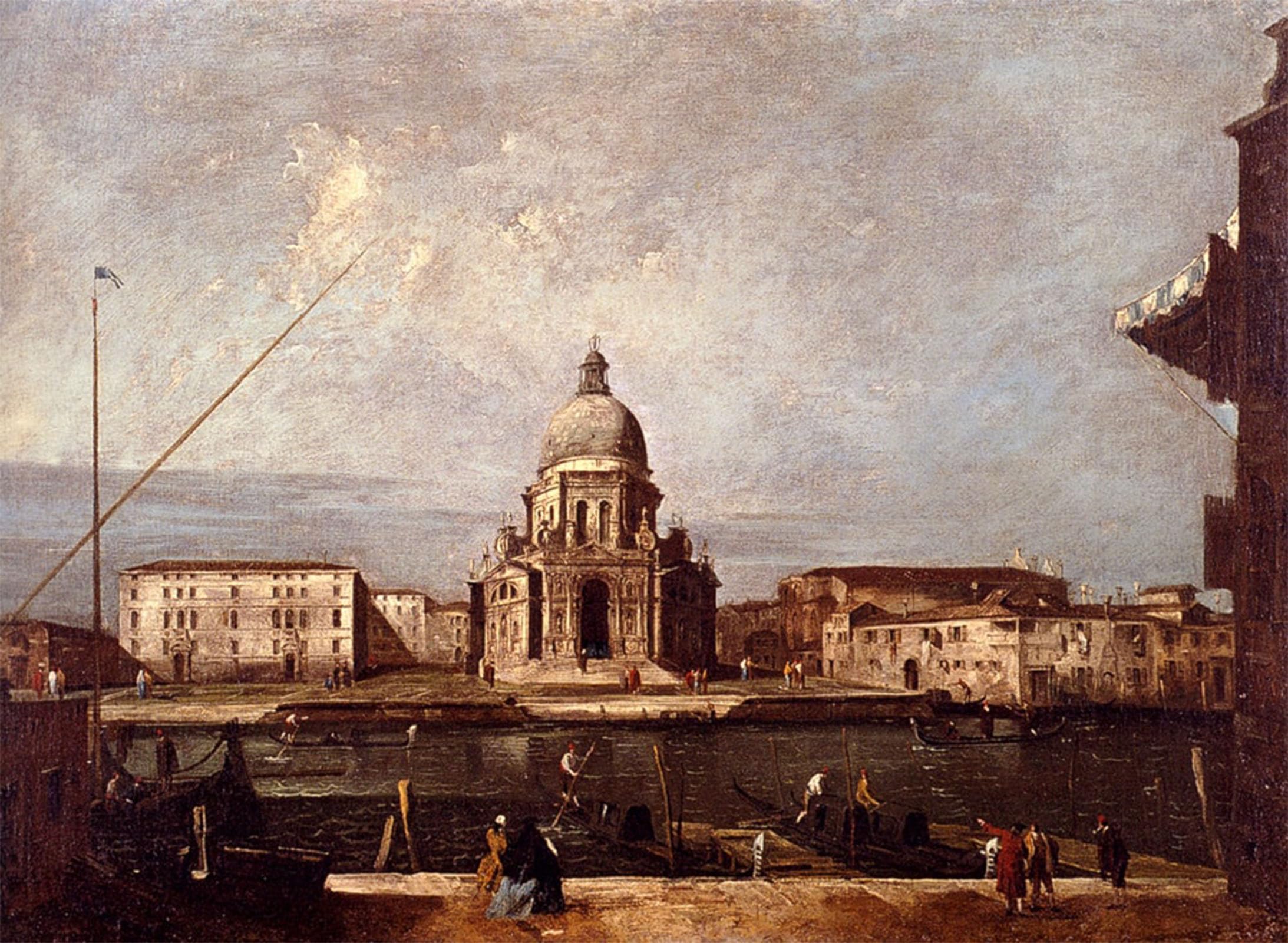 SERENDIPITP Vintage Wall Art Canvas Nordic Poster Canvas Print Picture Santa Maria Della Salute by Francesco Albotto Wall Art Poster for Home Decor 60x90cm