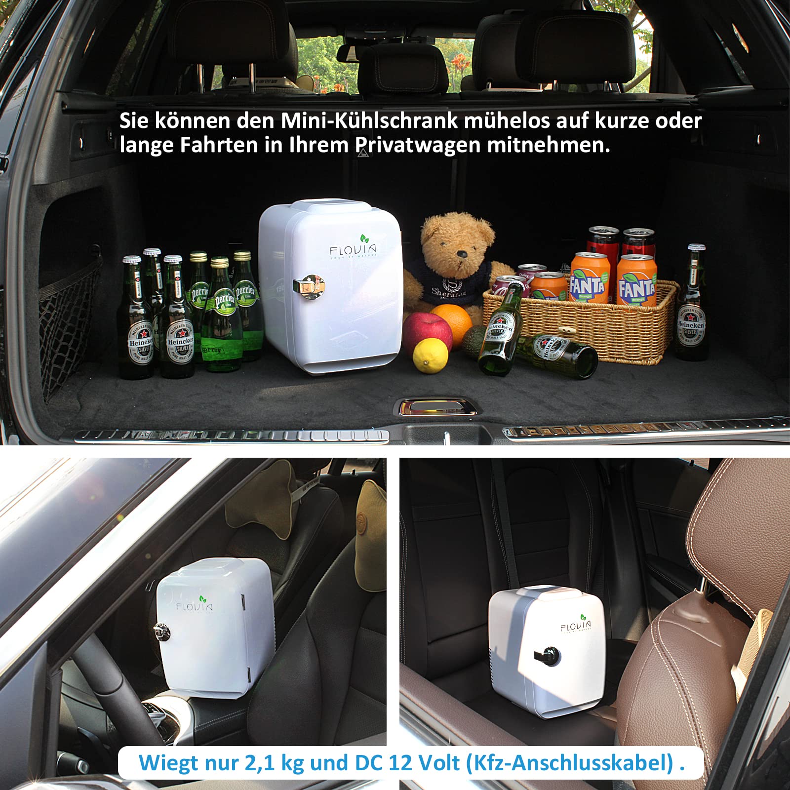 Mini Frigo portable 4 l avec fonction de refroidissement et de maintien au chaud, AC 220 V dans la maison/la prise DC 12 V dans la voiture, le bureau,de chambre, le jardin