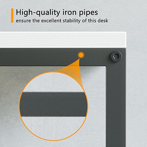Miniatura 6 de CubiCubi Escritorio en forma de L, escritorio de esquina para computadora de 50.4 pulgadas con 2 estantes de almacenamiento, escritorio de oficina