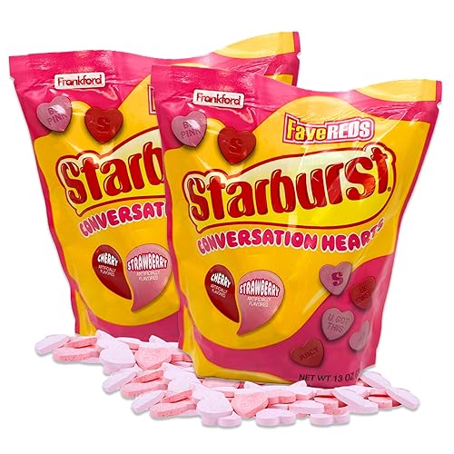 Miniatura 1 de Starburst FaveReds Conversation Hearts, paquete de 2 bolsas de 13 onzas. Caramelo de San Valentín rosa Starburst, caramelo rojo Starburst a granel,