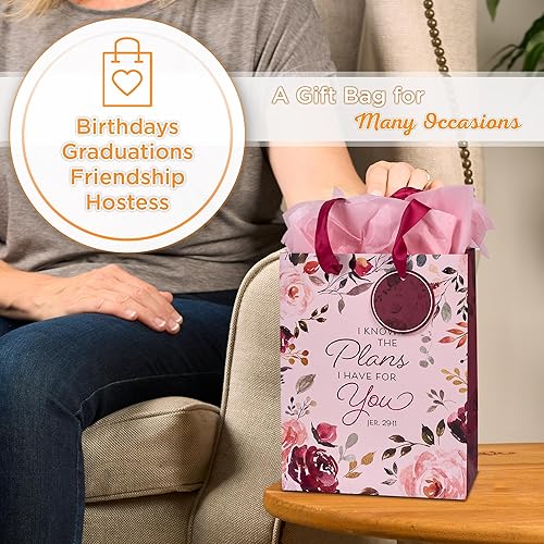 Miniatura 4 de Christian Art Gifts Bolsa de regalojuego de papel de seda I Know the Plans Jeremías 2911 Versículo de la Biblia, mediano