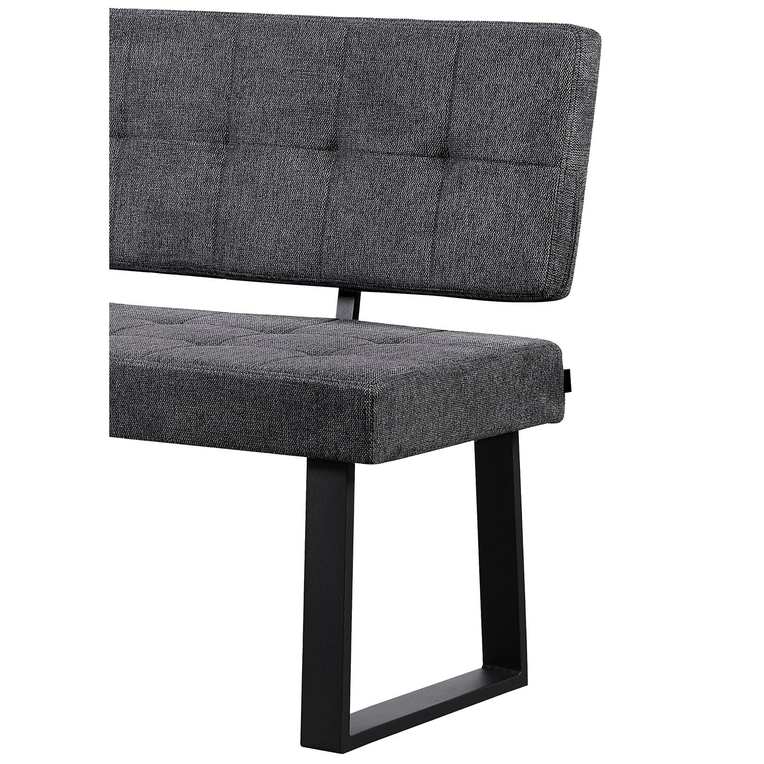 B&D home Banc Sigfrid Banc d’Angle avec Dossier Microfibre Anthracite Mousse Froide 140 cm
