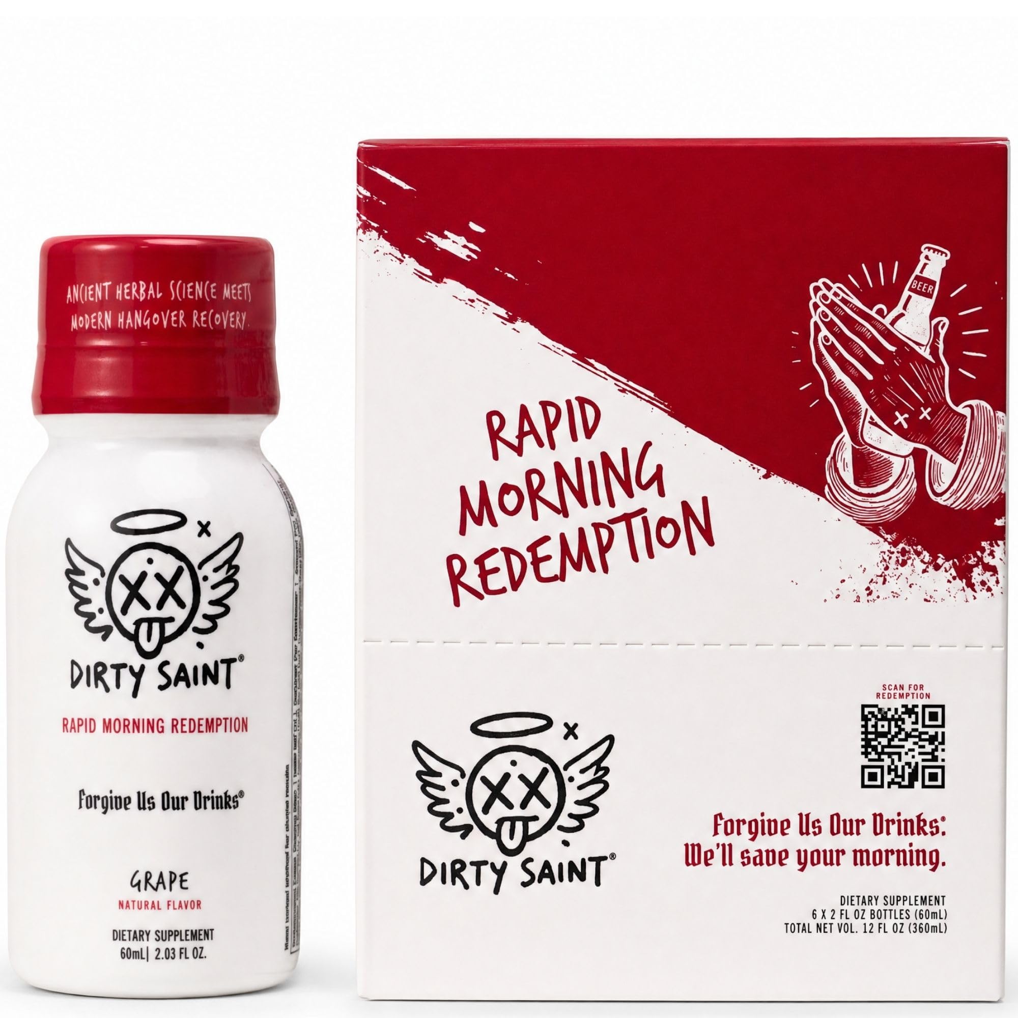 DIRTY SAINT Suplemento líquido de eletrólitos com cardo-mariano, glutationa e NAC, 60 mL, 6 unidades