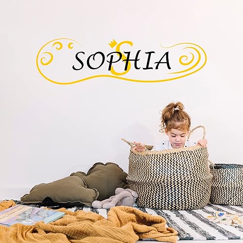 Miniatura 37 de Calcomanías de pared personalizadas con nombre de hojas de pájaros animados para niños, calcomanías de pared personalizadas para habitación de niñas